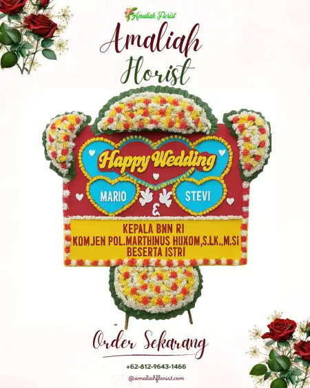 Papan Bunga Pernikahan Tempelan